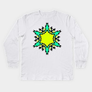 Inspirational MANDALA T-SHIRT STAR-LIME Kids Long Sleeve T-Shirt